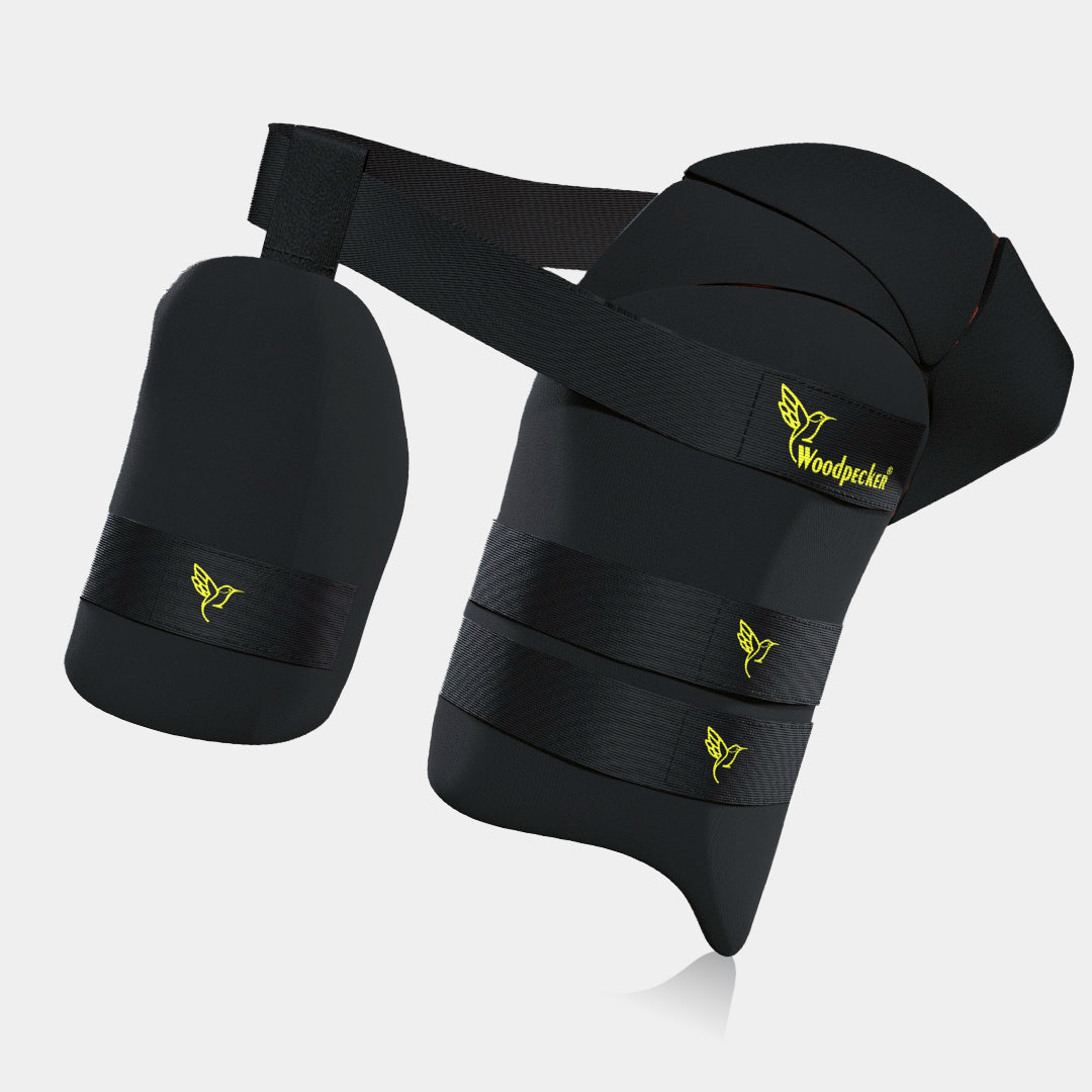 Armour X Thigh Guard 3 Strap (Black-Orange)